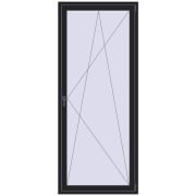 BALCONY DOOR REHAU SYNEGO 1000x2400 mm BLACK_ULTI-MATT two-sided