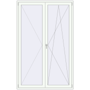 BALCONY DOOR REHAU EURO 70 1500x2350 mm RAL 9016 Traffic white two-sided