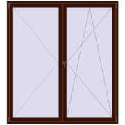 BALCONY DOOR REHAU EURO 70 2000x2200 mm BLACK_CHERRY two-sided