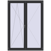 Drzwi balkonowe 1500x2100 mm BALCONY DOOR REHAU EURO 70 ANTHRACITE_GREY_GLATT dwustronny Drzwi balkonowe 1500x2100 mm BALCONY DOOR REHAU EURO 70 ANTHRACITE_GREY_GLATT dwustronny