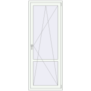 BALCONY DOOR REHAU SYNEGO 800x2100 mm RAL 9016 Traffic white two-sided