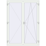 Drzwi balkonowe 1500x2100 mm BALCONY DOOR REHAU EURO 70 RAL 9016 Traffic white dwustronny