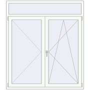 BALCONY DOOR REHAU SYNEGO 1550x1770 mm RAL 9016 Traffic white two-sided