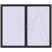 BALCONY DOOR REHAU EURO 70 2700x2300 mm BLACK_STRUCTURAL two-sided