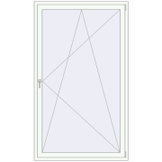 BALCONY DOOR REHAU EURO 70 1300x2200 mm RAL 9016 Traffic white two-sided