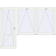 BALCONY DOOR REHAU SYNEGO 2800x2100 mm RAL 9016 Traffic white two-sided