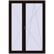 Drzwi balkonowe 1450x2100 mm BALCONY DOOR REHAU EURO 70 BLACK_BROWN dwustronny