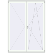 BALCONY DOOR REHAU SYNEGO 1700x2350 mm RAL 9016 Traffic white two-sided