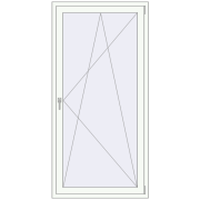 BALCONY DOOR REHAU EURO 70 1000x2000 mm RAL 9016 Traffic white two-sided