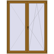 BALCONY DOOR REHAU SYNEGO 1600x2100 mm LIGHT_OAK two-sided