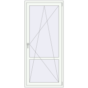 BALCONY DOOR REHAU SYNEGO 900x2005 mm RAL 9016 Traffic white two-sided