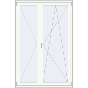 Drzwi balkonowe 1400x2100 mm BALCONY DOOR REHAU SYNEGO LIGHT_OAK zewnętrzny