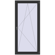 Balcony doors 1000x2150 mm BALCONY DOOR REHAU EURO 70 BLACK_STRUCTURAL two-sided