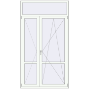 BALCONY DOOR REHAU EURO 70 1320x2400 mm RAL 9016 Traffic white dwustronny