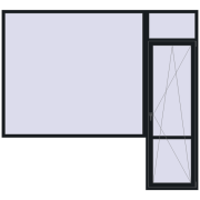 BALCONY DOOR REHAU EURO 70 3000x2750 mm BLACK_COOL_110L-2 two-sided