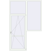 BALCONY DOOR REHAU SYNEGO 1870x2920 mm RAL 9016 Traffic white two-sided