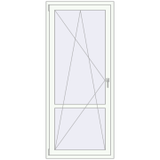 Balcony doors 870x2000 mm BALCONY DOOR REHAU SYNEGO RAL 9016 Traffic white two-sided