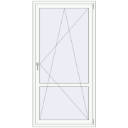 BALCONY DOOR REHAU EURO 70 1000x2000 mm RAL 9016 Traffic white two-sided