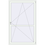 BALCONY DOOR REHAU SYNEGO 1300x2100 mm RAL 9016 Traffic white two-sided