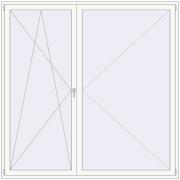BALCONY DOOR REHAU SYNEGO 2350x2350 mm RAL 9016 Traffic white two-sided