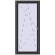BALCONY DOOR REHAU SYNEGO 900x2000 mm ANTHRACITE_GREY_GLATT two-sided