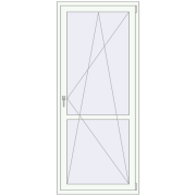 BALCONY DOOR REHAU EURO 70 900x2100 mm RAL 9016 Traffic white two-sided