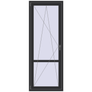 Drzwi balkonowe 800x2100 mm BALCONY DOOR REHAU EURO 70 ANTHRACITE_GREY_GLATT dwustronny