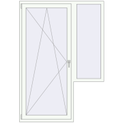 BALCONY DOOR REHAU EURO 70 1400x2000 mm RAL 9016 Traffic white two-sided