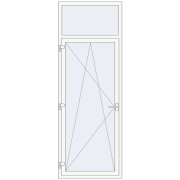 BALCONY DOOR REHAU SYNEGO 900x2500 mm RAL 9016 Traffic white two-sided