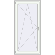 BALCONY DOOR REHAU EURO 60 860x1860 mm RAL 9016 Traffic white two-sided