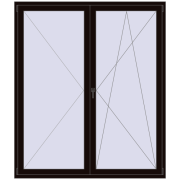 BALCONY DOOR REHAU EURO 70 1800x2100 mm BLACK_BROWN two-sided