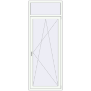 Balcony doors 900x2400 mm BALCONY DOOR REHAU EURO 70 RAL 9016 Traffic white two-sided