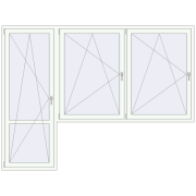 BALCONY DOOR REHAU SYNEGO 2800x2100 mm RAL 9016 Traffic white two-sided