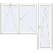 BALCONY DOOR REHAU SYNEGO 2450x2200 mm RAL 9016 Traffic white two-sided