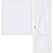 BALCONY DOOR REHAU EURO 70 2260x2370 mm RAL 9016 Traffic white two-sided