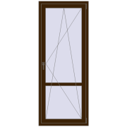 BALCONY DOOR REHAU SYNEGO 800x2000 mm DARK_OAK two-sided