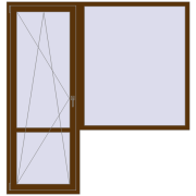 Balcony doors 2000x2100 mm BALCONY DOOR REHAU EURO 70 WALNUT two-sided