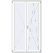Drzwi balkonowe 1310x2310 mm BALCONY DOOR REHAU EURO 70 RAL 9016 Traffic white dwustronny Drzwi balkonowe 1310x2310 mm BALCONY DOOR REHAU EURO 70 RAL 9016 Traffic white dwustronny
