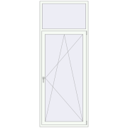 BALCONY DOOR REHAU EURO 70 1000x2600 mm RAL 9016 Traffic white two-sided