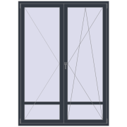 BALCONY DOOR REHAU SYNEGO 1600x2200 mm ANTHRACITE_GREY_STRUKTURAL two-sided