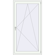 BALCONY DOOR REHAU SYNEGO 1000x1860 mm RAL 9016 Traffic white two-sided