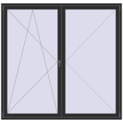BALCONY DOOR REHAU EURO 70 2180x2100 mm ANTHRACITE_GREY_GLATT two-sided