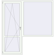 Drzwi balkonowe 2000x2100 mm BALCONY DOOR REHAU EURO 70 RAL 9016 Traffic white dwustronny