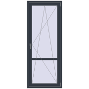 Drzwi balkonowe 800x2000 mm BALCONY DOOR REHAU SYNEGO ANTHRACITE_GREY_STRUKTURAL dwustronny