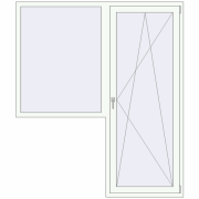 BALCONY DOOR REHAU EURO 70 1760x2050 mm RAL 9016 Traffic white two-sided
