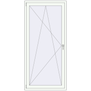 BALCONY DOOR REHAU SYNEGO 980x2100 mm RAL 9016 Traffic white two-sided