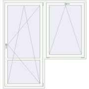 Drzwi balkonowe 2000x2100 mm BALCONY DOOR REHAU EURO 70 RAL 9016 Traffic white dwustronny