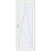BALCONY DOOR REHAU EURO 60 800x2100 mm RAL 9016 Traffic white two-sided