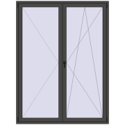 BALCONY DOOR REHAU SYNEGO 1700x2300 mm BASALT_GREY two-sided