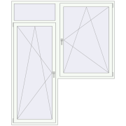 BALCONY DOOR REHAU SYNEGO 2000x2400 mm RAL 9016 Traffic white two-sided